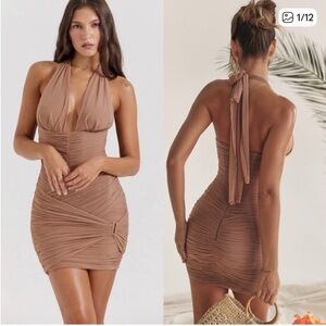 House of CB Laetitia Brown Mini Dress